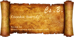 Csonka Bartó névjegykártya